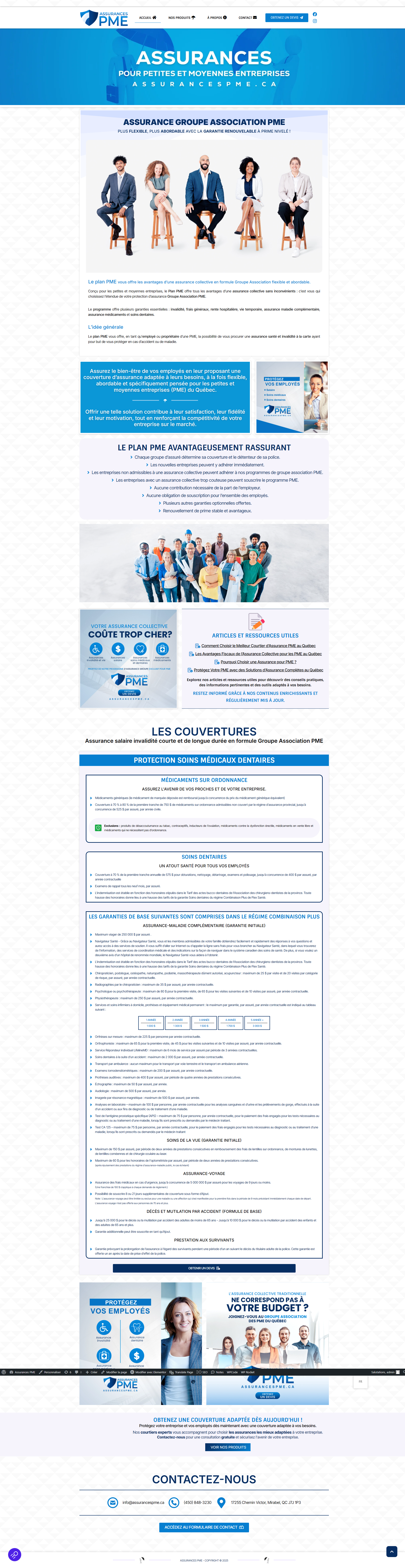 Screenshot of Assurances PME