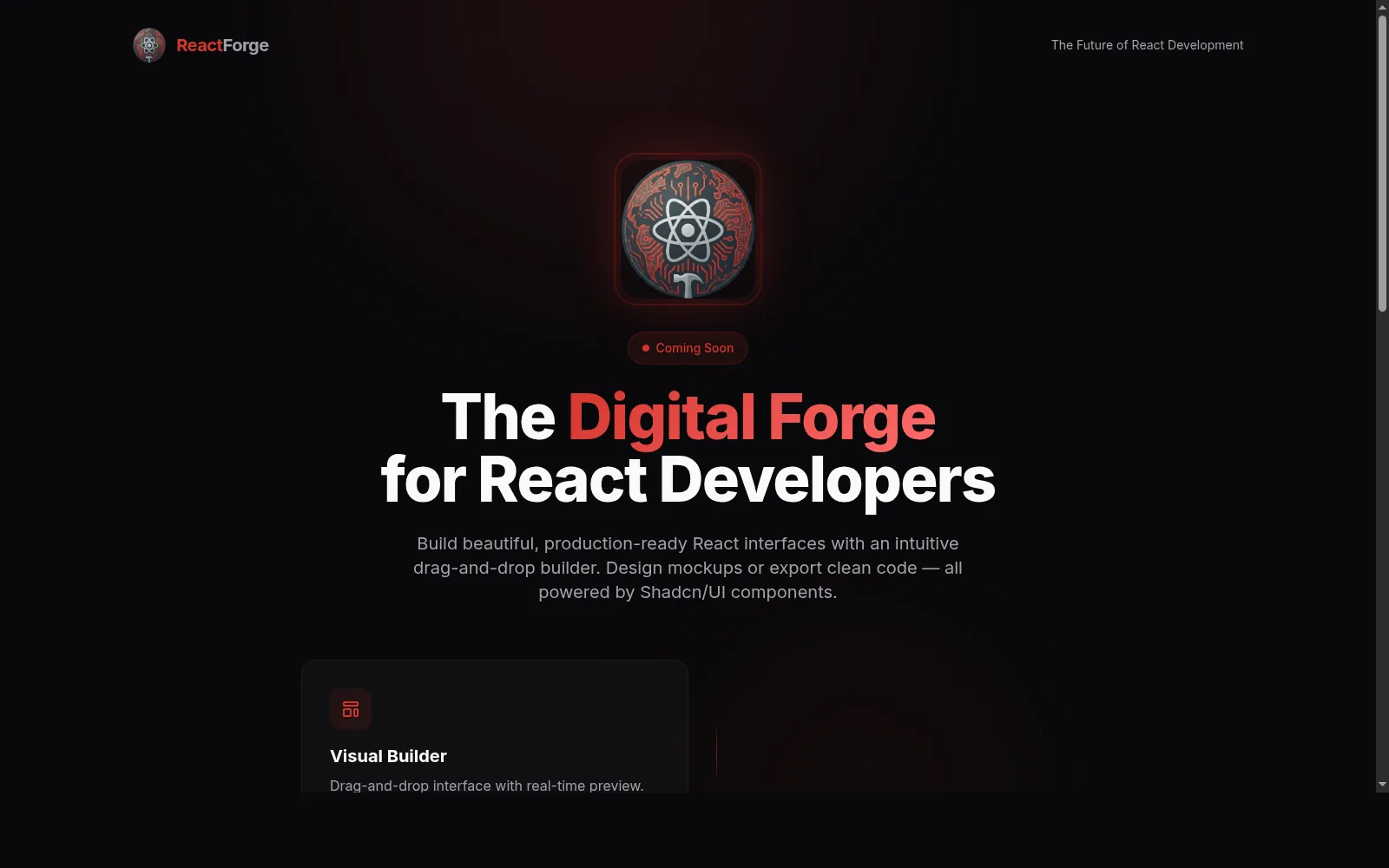 Screenshot of ReactForge